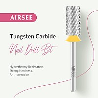 Airsee Tungsten Carbide Acrylic Nail Drill Bit Efile Electric File Machine Head Tip For Manicure Polishing Art Remove Gel 332