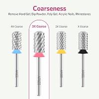 Airsee Tungsten Carbide Acrylic Nail Drill Bit Efile Electric File Machine Head Tip For Manicure Polishing Art Remove Gel 332