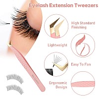 Msqueen Lash Extension Tweezers2Pcs Fiber Tip Grip Boot Volume Tweezers And Dolphin Isolation Eyelash Tweezers