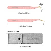 Msqueen Lash Extension Tweezers2Pcs Fiber Tip Grip Boot Volume Tweezers And Dolphin Isolation Eyelash Tweezers