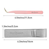 Msqueen Eyelash Extension Tweezers Fiber Tip Grip Curved Lash Tweezers For Volume Lashes Extensions