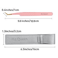 Msqueen 45 Degree Tweezers For Lash Extensionsprecision Fiber Tip Eyelash Tweezers For Volume Eyelash Extensions