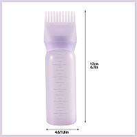 Root Comb Applicator Bottle 6 Ounce Hair Oil Applicator 2 Pack Applicator Bottle for Hair Dye Bottle Applicator Brush with Graduated Scale, Purple