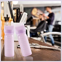 Root Comb Applicator Bottle 6 Ounce Hair Oil Applicator 2 Pack Applicator Bottle for Hair Dye Bottle Applicator Brush with Graduated Scale, Purple