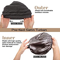 Caplord Turban For Men Silk Satin Lined Head Wrap Pretied Skull Cap For Men And Women Sleeping Bonnet Hair Cover Chemo Hair Los