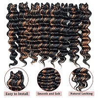 Toyotree Deep Twist Crochet Hair 12 Inch 8 Packs Black Mix Brown Midlength Curly Deep Wave Crochet Hair Synthetic Ocean Wave