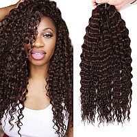 Maysa Ocean Wave Crochet Hair Color 4 Brown Crochet Hair 22 Inch Curly Braiding Crochet Synthetic Deep Wavy Crochet Hair Extensi