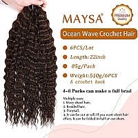 Maysa Ocean Wave Crochet Hair Color 4 Brown Crochet Hair 22 Inch Curly Braiding Crochet Synthetic Deep Wavy Crochet Hair Extensi