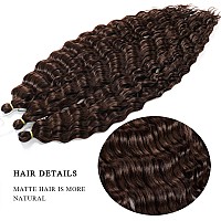 Maysa Ocean Wave Crochet Hair Color 4 Brown Crochet Hair 22 Inch Curly Braiding Crochet Synthetic Deep Wavy Crochet Hair Extensi