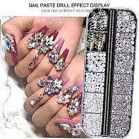 Belicey Nail Arts Rhinestones Multishape Pearl Rhinestone Golden Metal Nail Art Decoration With Butterfly Charm Nail Dimond Gem