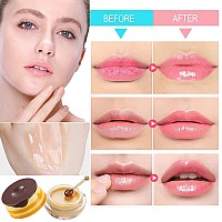 2Pcs Bee Lip Balm Honey Pot Honey Strawberry Lip Balm Moisturizing Lip Sleep Mask With Stick Hydrating Prevention Dry And C