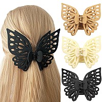 WACHLL Butterfly Hair Clips/ Claw Hair Clips for Women for Thick Hair Matte Medium Hair Clips (3Pcs)