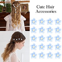 Yission Mini Flower Hair Clips And Barrettes For Girlswomen 20Pcs Cute Lily Clips For Hair Weddings Bridal Accessories In Bl