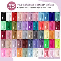 JODSONE 60 PCS Gel Nail Polish Kit with UV Light Base and Matte Glossy Top Coat Nail Gel Polish Soak off Manicure Accessory Tools Suitable for All Seasons