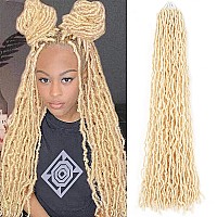 Blonde Faux Locs Crochet Hair Soft Locs 36 Inch 6 Packs Long Pre Looped Crochet Locs Goddess Locs Crochet Hair For Black Women B