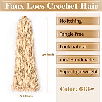 Blonde Faux Locs Crochet Hair Soft Locs 36 Inch 6 Packs Long Pre Looped Crochet Locs Goddess Locs Crochet Hair For Black Women B