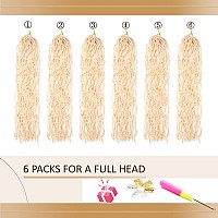 Blonde Faux Locs Crochet Hair Soft Locs 36 Inch 6 Packs Long Pre Looped Crochet Locs Goddess Locs Crochet Hair For Black Women B