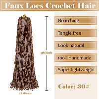 Faux Locs Crochet Hair Soft Locs 36 Inch 6 Packs Color 30 Long Pre Looped Crochet Locs Goddess Locs Crochet Hair For Black Women