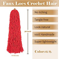 Red Soft Locs 30 Inch Faux Locs Crochet Hair 6 Packs Long Pre Looped Crochet Locs Goddess Locs Crochet Hair For Black Women Brai