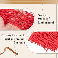 Red Soft Locs 30 Inch Faux Locs Crochet Hair 6 Packs Long Pre Looped Crochet Locs Goddess Locs Crochet Hair For Black Women Brai