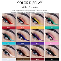 Dekrion Liquid Eyeliner Purple Eyeliner Liquid Longlasting Colored Eyeliners White Black Red Brown Green Purple Waterproof H