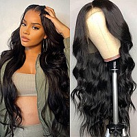 Fascara 34Inch 180 Density Body Wave Lace Front Wigs Human Hair 13X4 Transparent Lace Frontal Wigs For Black Women Glueless Wig