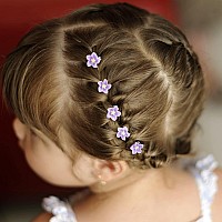 Wecoe 20 Pcs Decorative Hair Accessories Small Purple Lily Hair Clips Cute Mini Flowers For Girls Toddlers Women Wedding