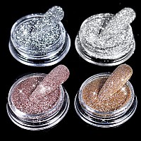 Allstarry Diamond Nail Glitter 4 Colors Sparkling Korea Reflective Diamond Glitter Dust Shiny Powder Pigment Nail Supplies For N