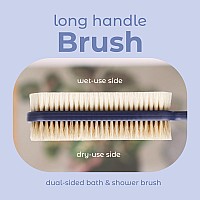 Mainbasics Back Scrubber Shower Brush Long Handle Back Brush Dualsided Body Brush With Exfoliating And Soft Bristles Ultramari