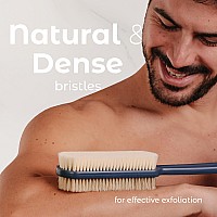 Mainbasics Back Scrubber Shower Brush Long Handle Back Brush Dualsided Body Brush With Exfoliating And Soft Bristles Ultramari