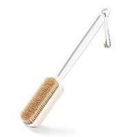 Mainbasics Back Scrubber Shower Brush Long Handle Back Brush Dualsided Body Brush With Exfoliating And Soft Bristles White Pl