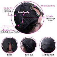 Amznlady Curly V Part Wig Human Hair Brazilian Virgin Human Hair Wigs For Black Women Upgrade U Part Wig Glueless Full Head Clip