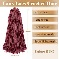 Faux Locs Crochet Hair Red Soft Locs 18 Inch 7 Packs Short Burgundy Pre Looped Crochet Locs Goddess Locs Crochet Hair For Black