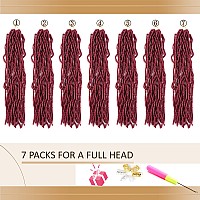 Faux Locs Crochet Hair Red Soft Locs 18 Inch 7 Packs Short Burgundy Pre Looped Crochet Locs Goddess Locs Crochet Hair For Black