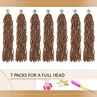 Faux Locs Crochet Hair Soft Locs 18 Inch 7 Packs Color 30 Short Pre Looped Crochet Locs Goddess Locs Crochet Hair For Black Wome