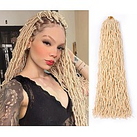 Blonde Faux Locs Crochet Hair Soft Locs 24 Inch 7 Packs Pre Looped Crochet Locs Goddess Locs Crochet Hair For Black Women Braidi