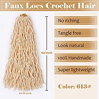 Blonde Faux Locs Crochet Hair Soft Locs 24 Inch 7 Packs Pre Looped Crochet Locs Goddess Locs Crochet Hair For Black Women Braidi