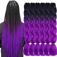 Tengshuo Fly Ombre Braiding Hair Extensions For Women 6 Packs24 Inch Braiding Hair Fiber Crochet Hair For Box Braids Senegal Tw