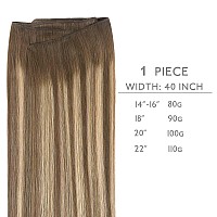 Wennalife Sew In Hair Extensions Real Human Hair Weft Hair Extensions Human Hair 16 Inch 80G Balayage Chocolate Brown To Carame