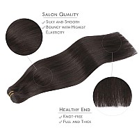 Wennalife Sew In Hair Extensions Real Human Hair 20 Inch 100G Natural Black Machine Weft Hair Extensions Human Hair Hand Tied W