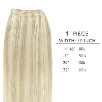 Wennalife Sew In Hair Extensions Real Human Hair 20 Inch 100G Ash Blonde Highlighted Platinum Blonde Machine Weft Hair Extensio