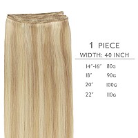 Wennalife Sew In Hair Extensions Real Human Hair 20 Inch 100G Light Blonde Highlighted Golden Blonde Machine Weft Hair Extensio