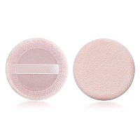 Sibba Loose Powder Puff 2 Pieces Round Velour Face Makeup Compact Body Container Setting Pressed Blending Foundation Cream Make