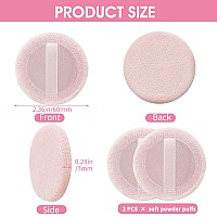 Sibba Loose Powder Puff 2 Pieces Round Velour Face Makeup Compact Body Container Setting Pressed Blending Foundation Cream Make