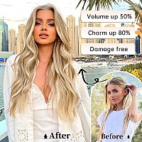 Kookastyle Invisible Wire Hair Extensions With Transparent Wire Adjustable Size 4 Secure Clips Long Wavy Secret Hairpiece 20 In