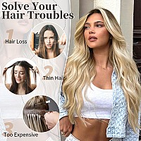 Kookastyle Invisible Wire Hair Extensions With Transparent Wire Adjustable Size 4 Secure Clips Long Wavy Secret Hairpiece 20 In