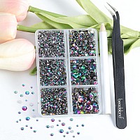 Beadsland 4300Pcs Flatback Rhinestones Green Rhinestones Nail Gems Round Crystal Rhinestones For Crafts Mixed 6 Sizes With Picki