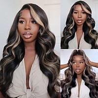 Unice Bye Bye Knots Glueless Wig Body Wave 7X5 Pre Cut Lace Front Wigs Human Hair Bleached Knots Balayage Black Blonde Highlight