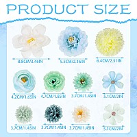 21 Pieces Flower Hair Clip Rose Hair Clips Hair Barrettes for Women Flower Hair Accessories Boho Bride Claw Clip Hairpin Brooch Pin Headpiece for Girls Wedding (Blue)