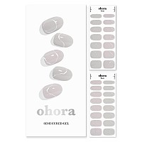 Ohora Semi Cured Gel Nail Strips N Silky Way Nude Metallic Works With Any Uvled Nail Lamps Salonquality Long Lasting